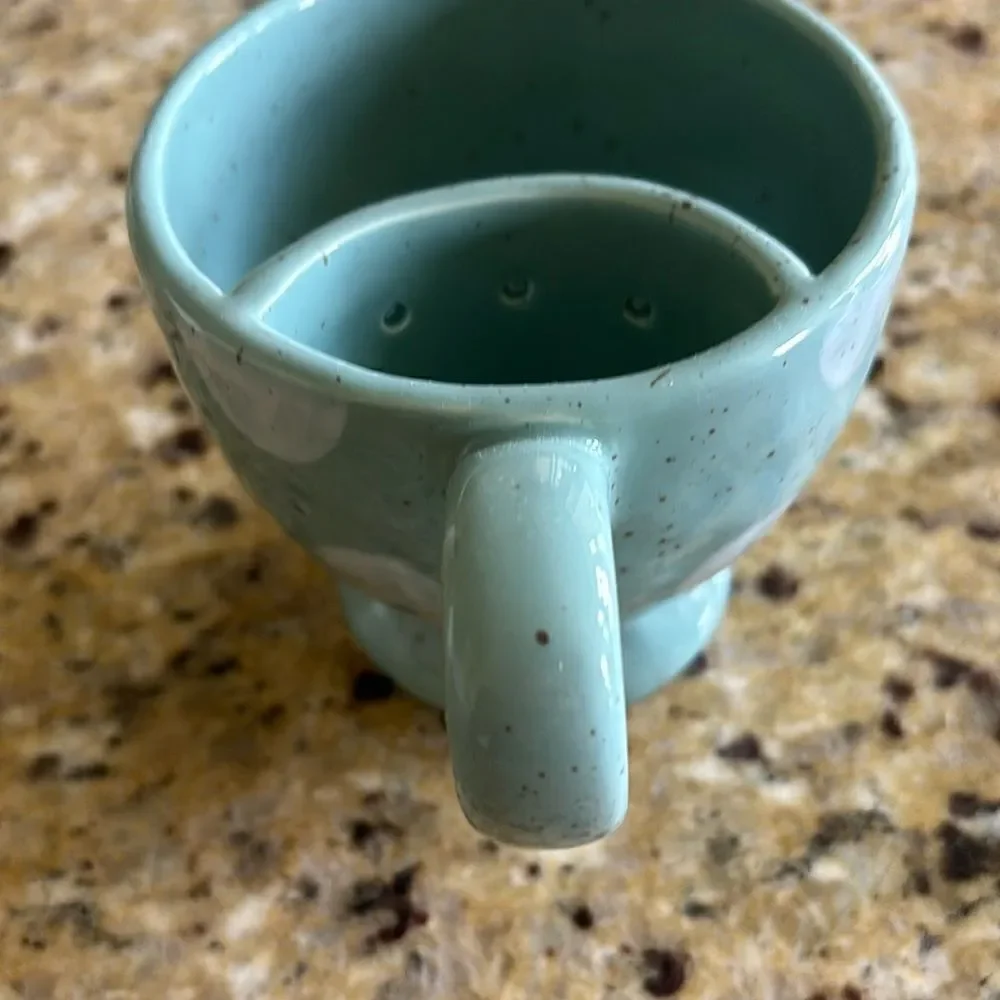 Grasslands Road Polka Dot Blue Teacup Mug With‎ Tea Bag Holder